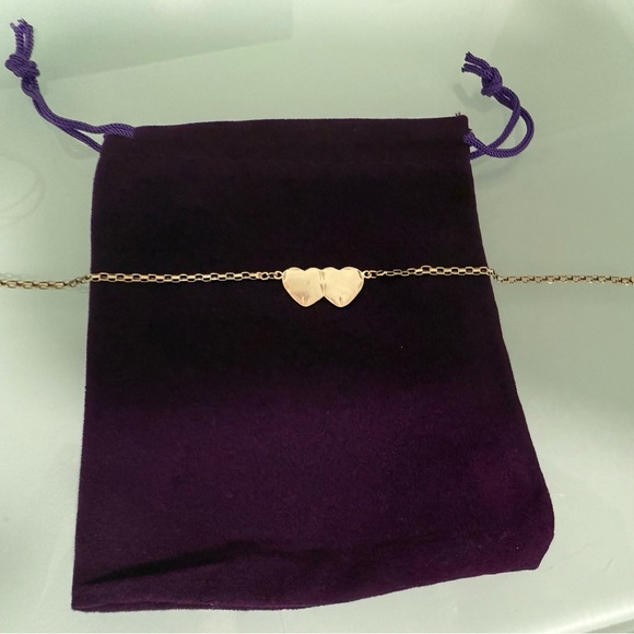 14k Gold Heart Charm Bracelet - Picture 8 of 9